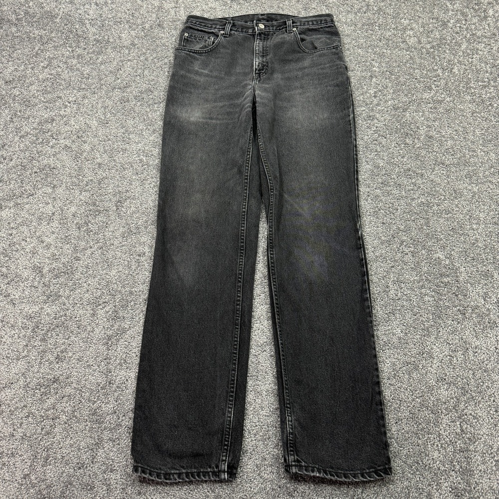 Vtg Nuovo Jeans Mens 33x34 Black Straight Leg Medium Wash Denim Work Pocket Logo